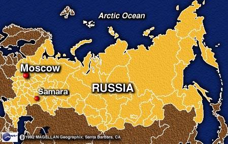 8/93 Russia Administrative outlines the many subdivisions within the country.
The map denotes republics, oblasts, okrugs, and kraiss.
All divisions are...