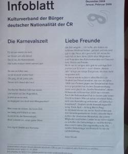 Tříměsíčník Infoblatt číslo Dezember 2008, Januar, Februar 2009