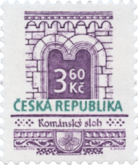 románský sloh, známka 3,60 Kč