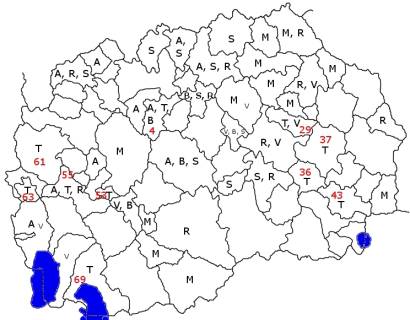 Mapa etnických minorit v Makedonii